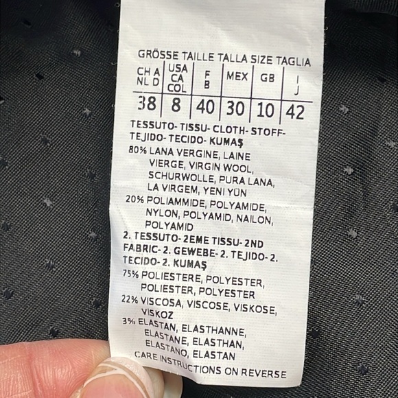 Weekend MaxMara Mixed Media Biker Jacket Moto Gray Black Vegan Faux Leather Wool - Picture 7 of 10